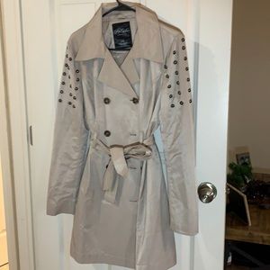 Studded cream trench coat
